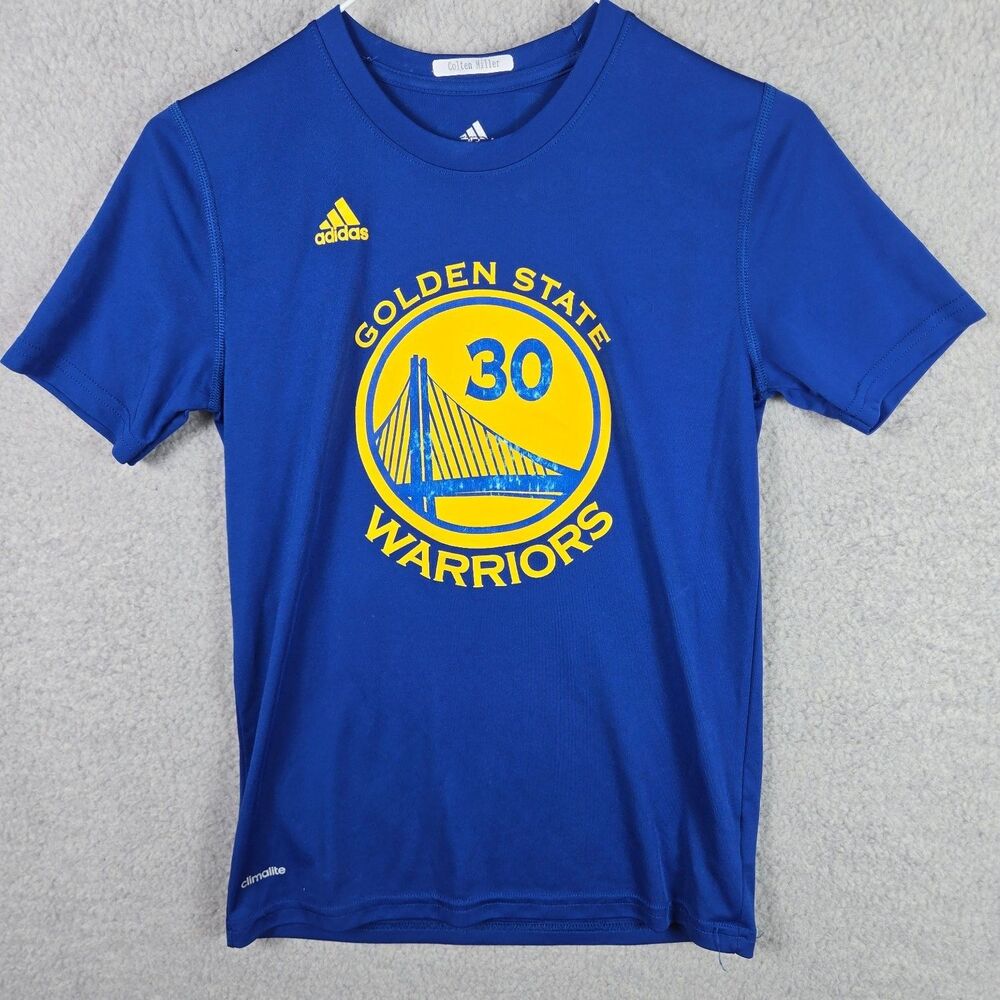 Adidas Stephen Curry Golden State Warriors #30 Climalite Shirt Youth Size M